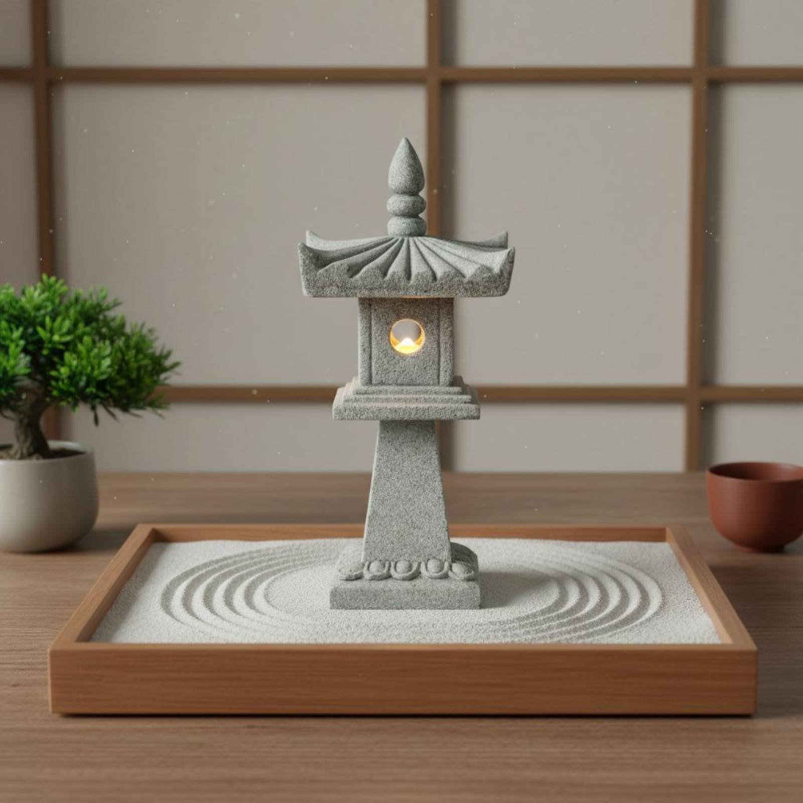 Japanese Garden Bonsai - Farol de Piedra en Miniatura con