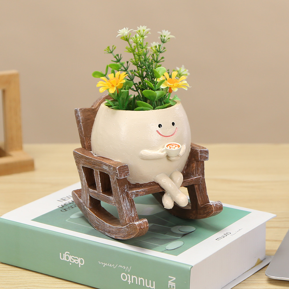 Japanese Garden Bonsai - Maceta con cara sonriente para silla,