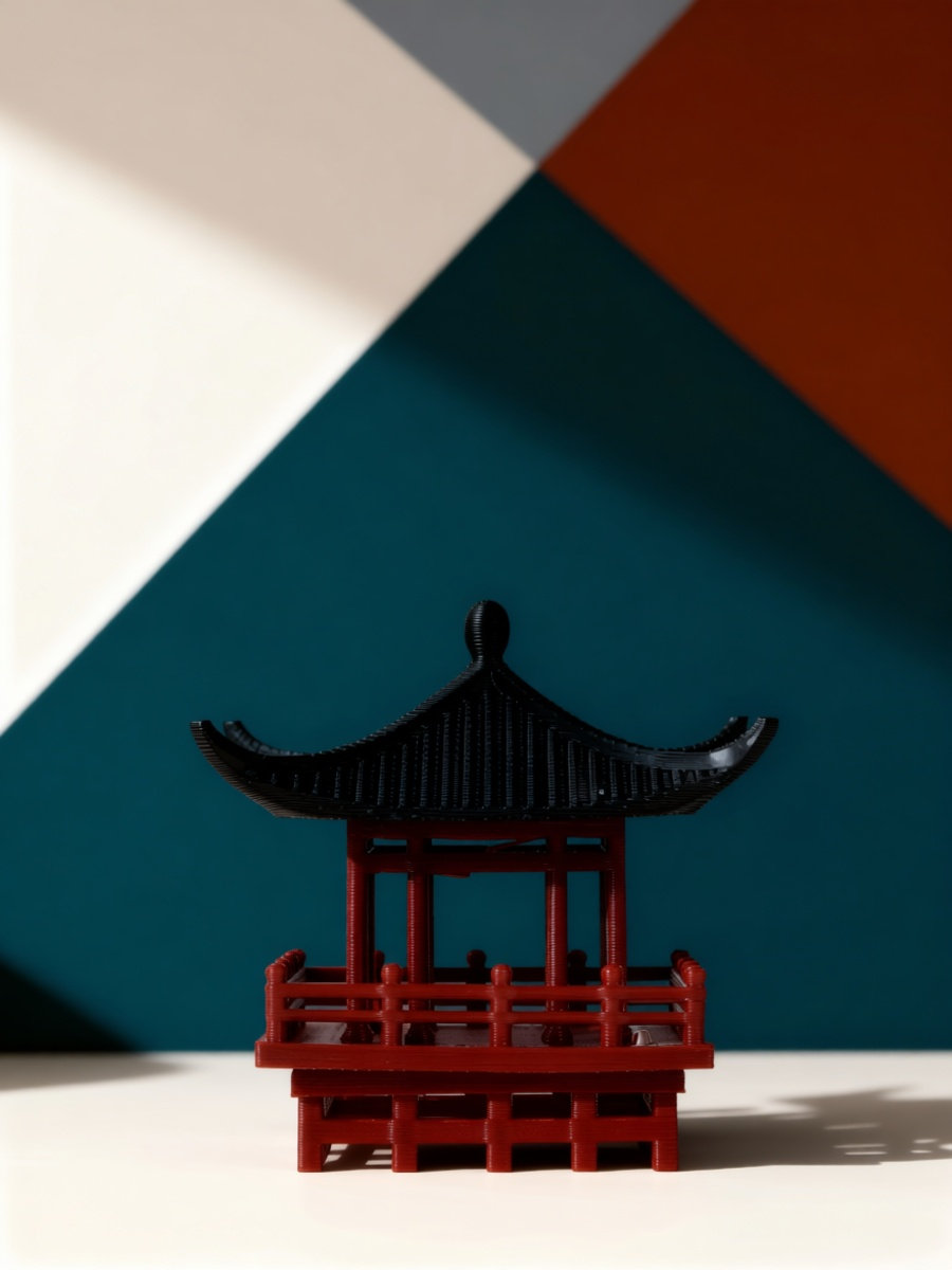 Bonsai Garden Miniature - Miniatura de Pabellón Chino Vintage, Ornamento