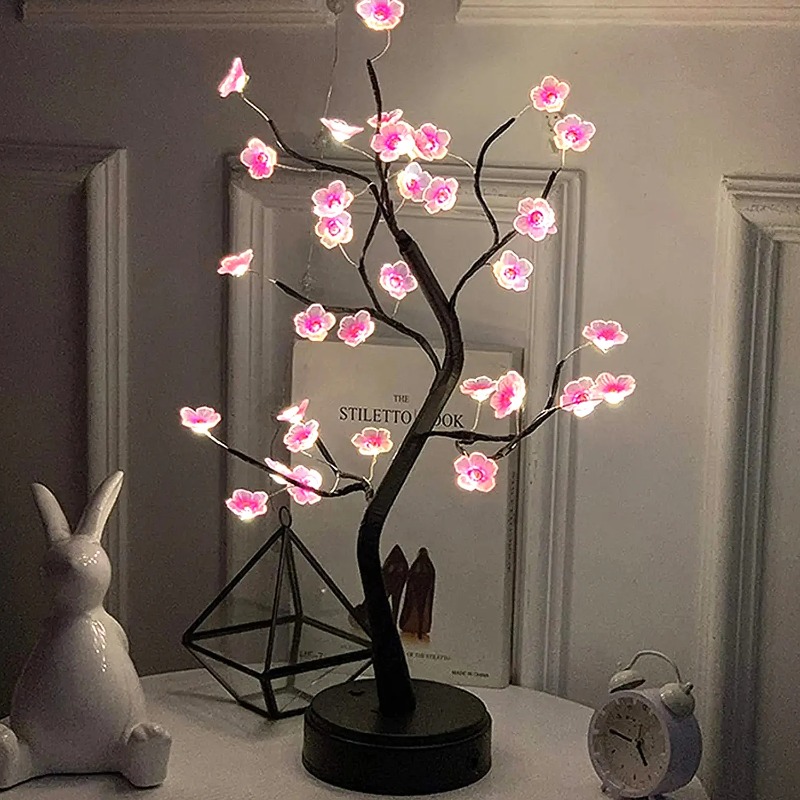 Bonsai Repotting Mat - Luz nocturna de árbol de mesa,