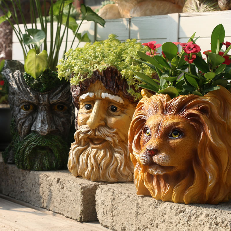 Bonsai Garden Nursery - Jarrón con cabeza de Animal 3D,