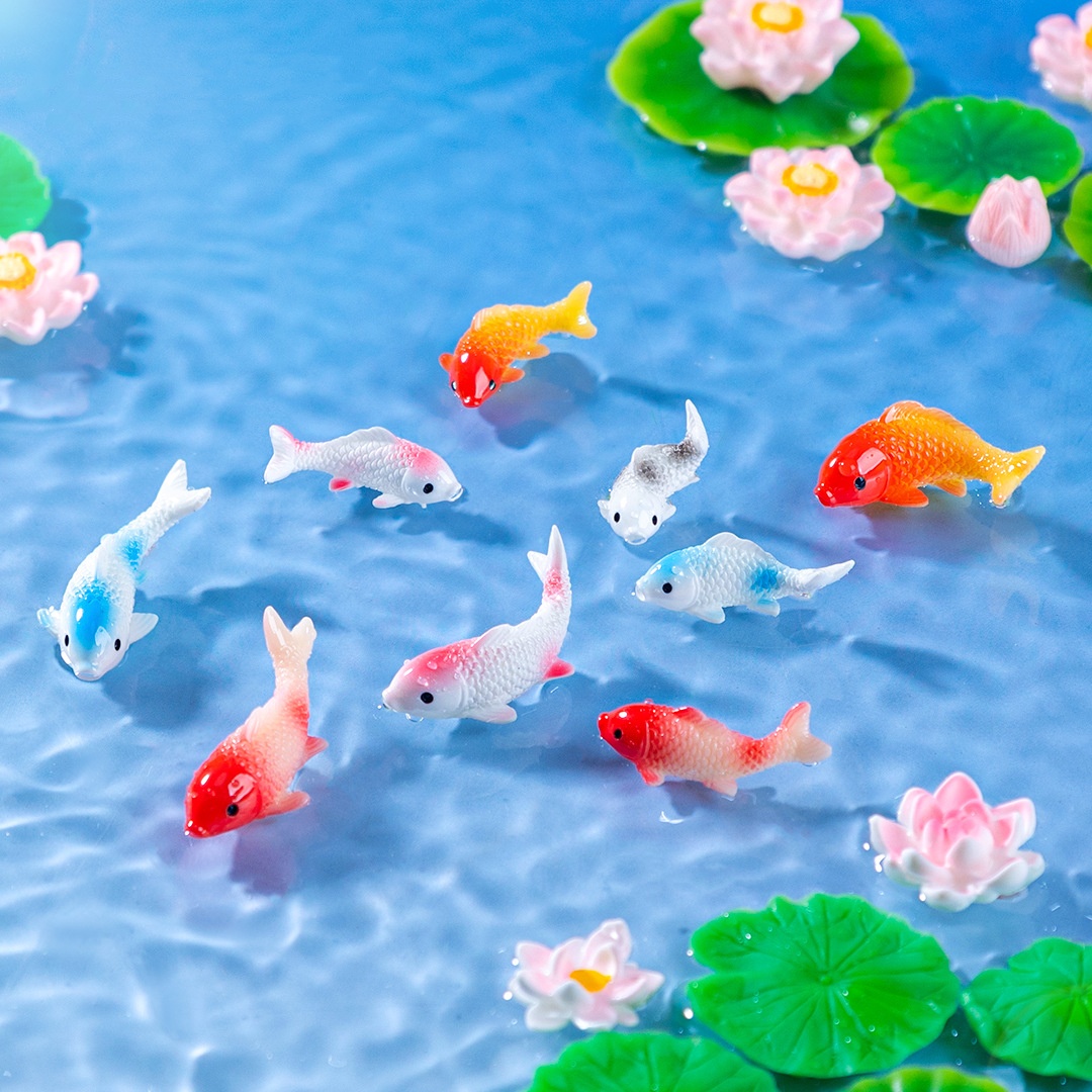 Figuras de pez dorado de resin - Bonsai Garden Miniature reseña y precio