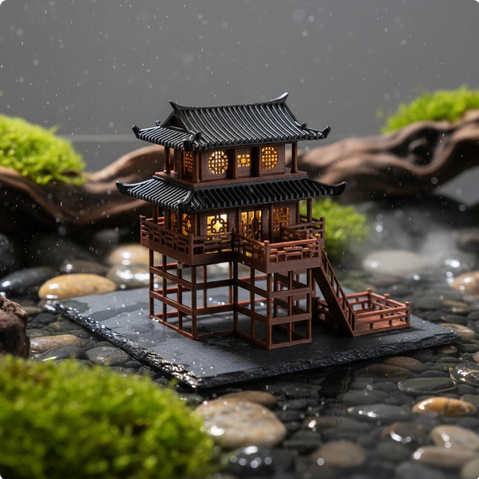 Miniatura de Pagoda de Plástic - Japanese Garden Bonsai reseña y precio